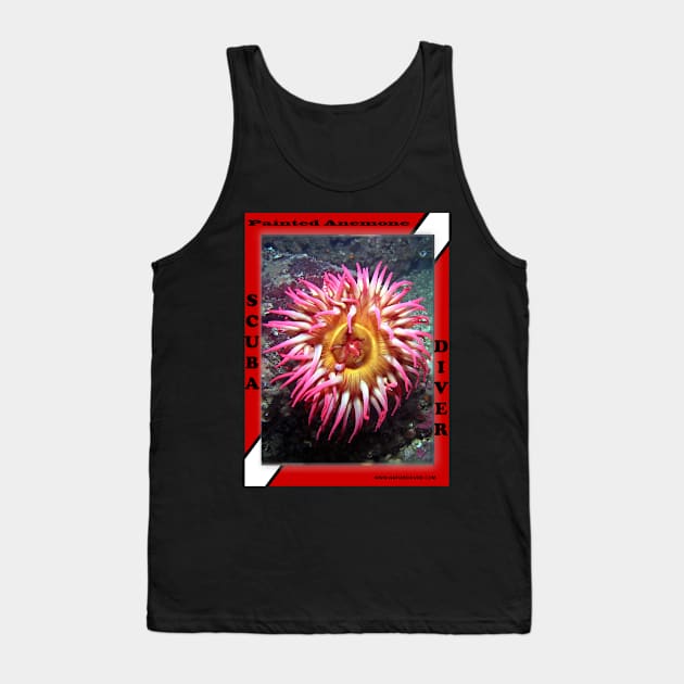 Painted Tealia Anemone Shirts Tank Top by naturediver